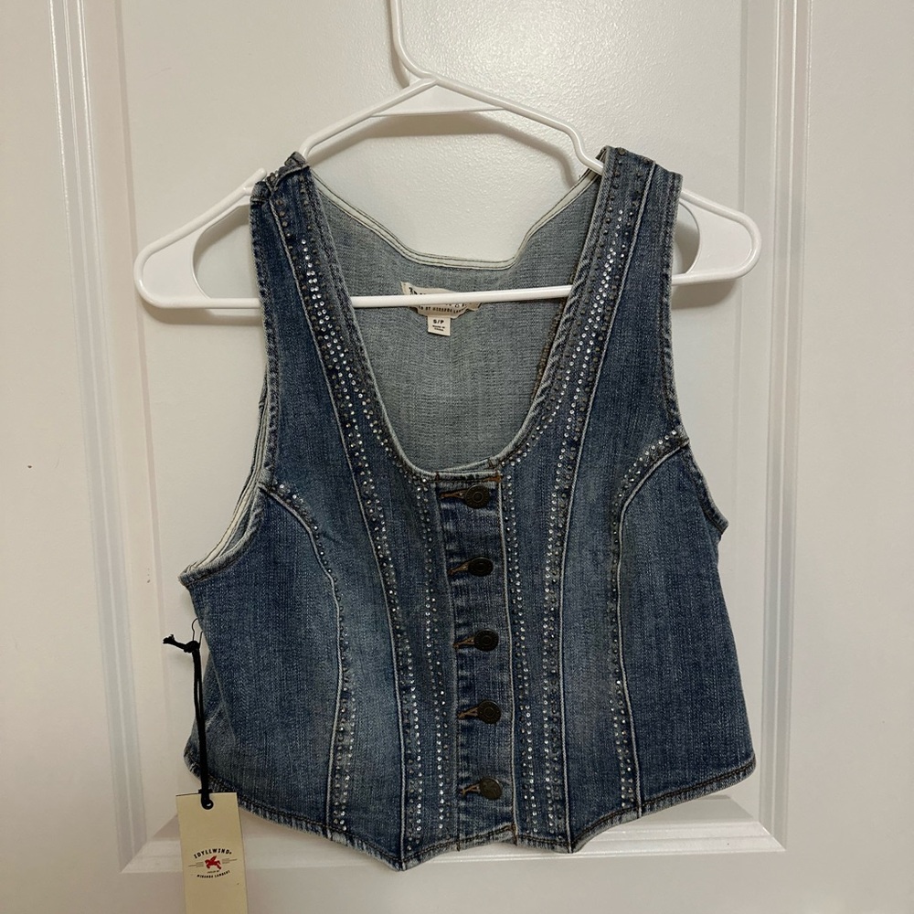 Idyllwind Blue Denim Studded Vest